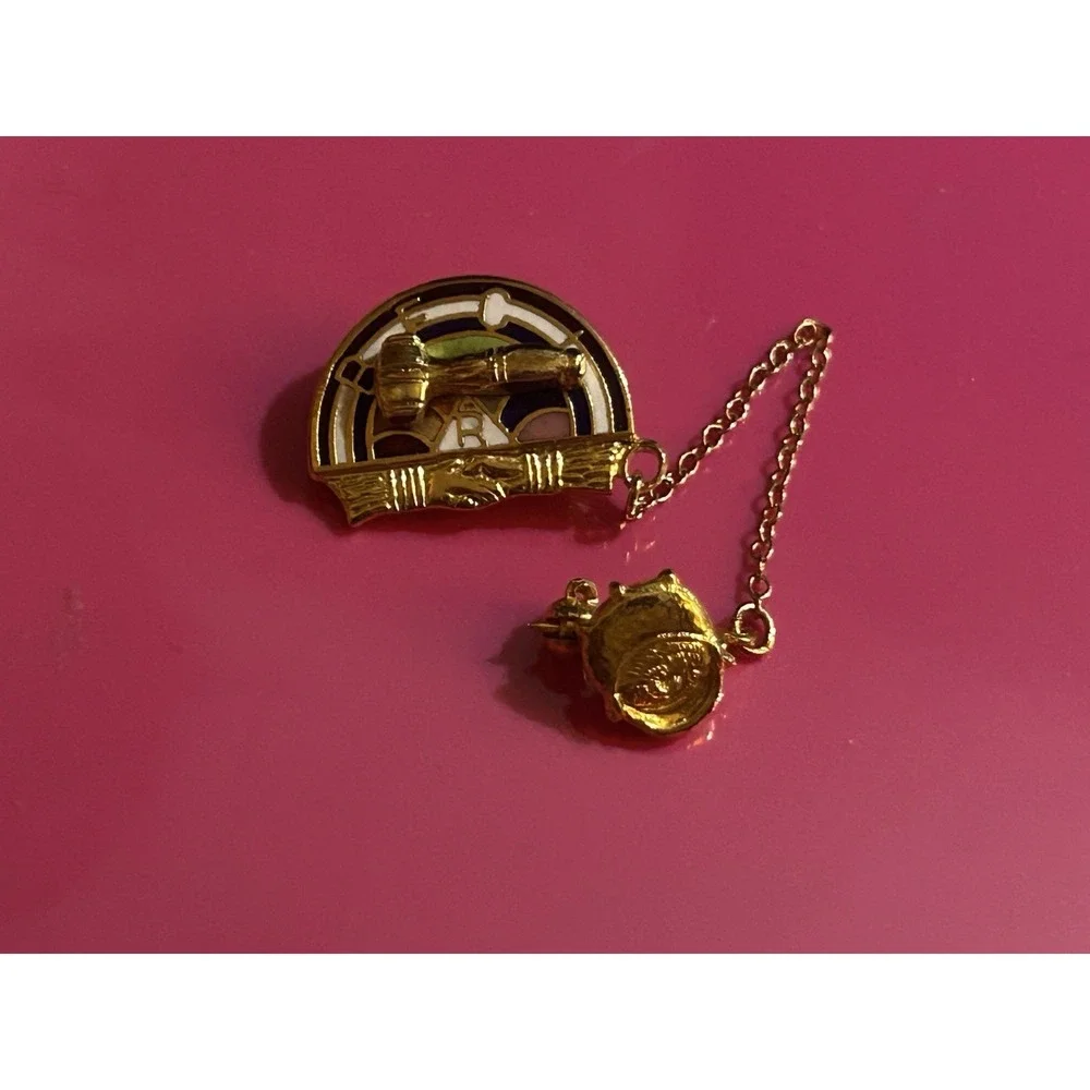 Rainbow Girls - Vintage Two Piece Enamel Lapel Pins - Gavel Pin IORG